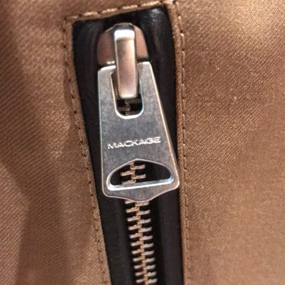 Mackage Estela Trench Coat Tan Leather Trim S EUC - Picture 8 of 15